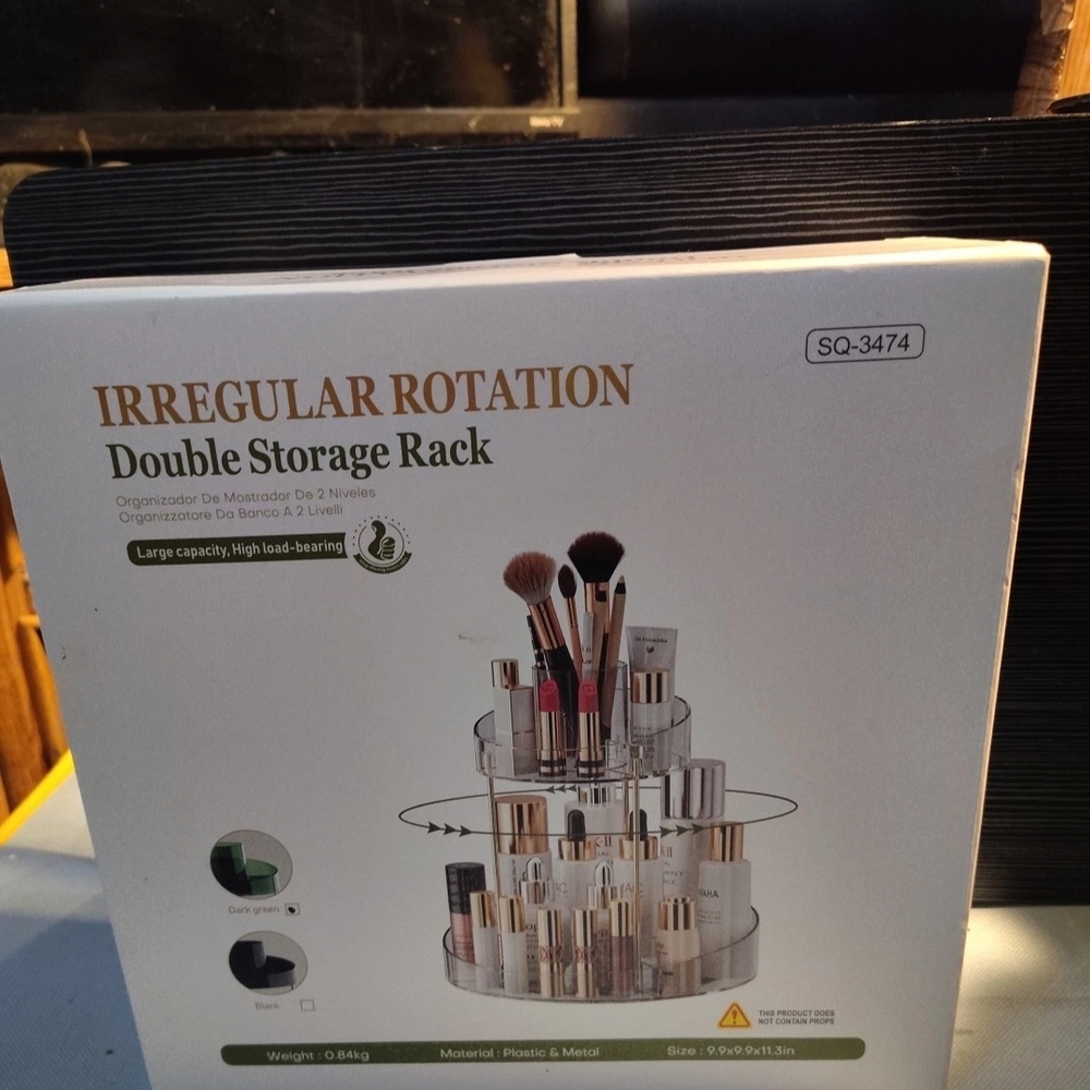 Irregular Rotation Double Storage Rack - Silver